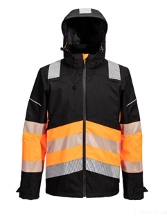 Pw hi vis extreme skaljacka klass orange svart framsida